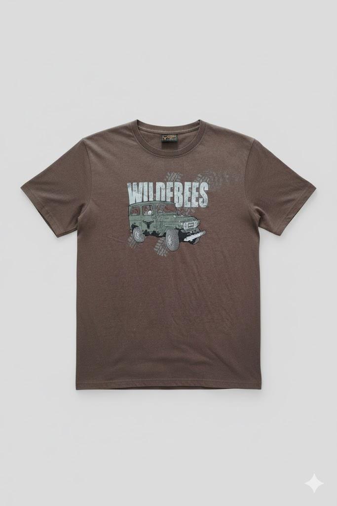 Wildebees Mens Adventure Car Tee Brown