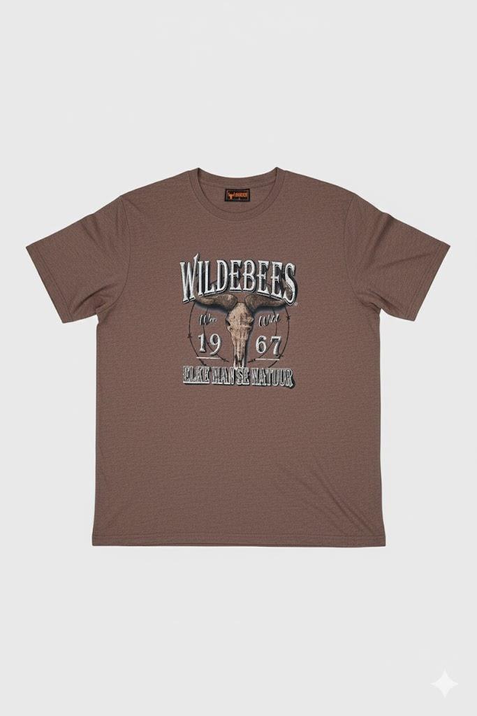 Wildebees Mens Horns Tee Brown