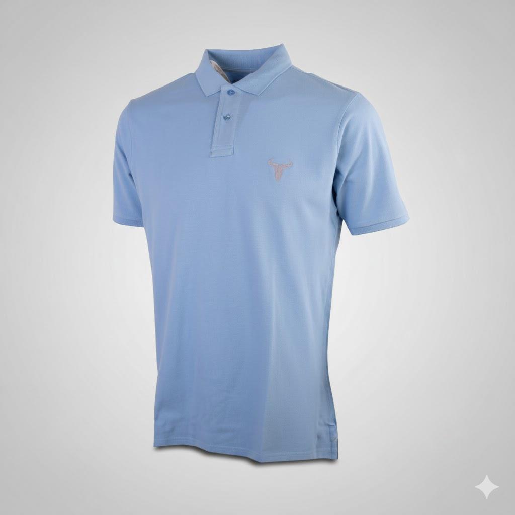 Wildebees Mens Pique Golfer Sky Blue