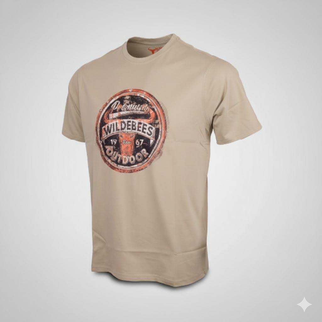 Wildebees Mens Heritage Rusted Sign Tee Desert Sand