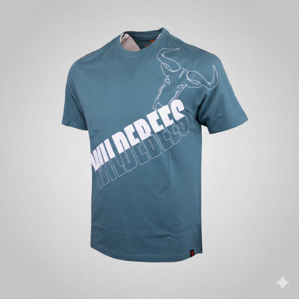 Wildebees Diagnal Split Tech Tee Mineral Blue