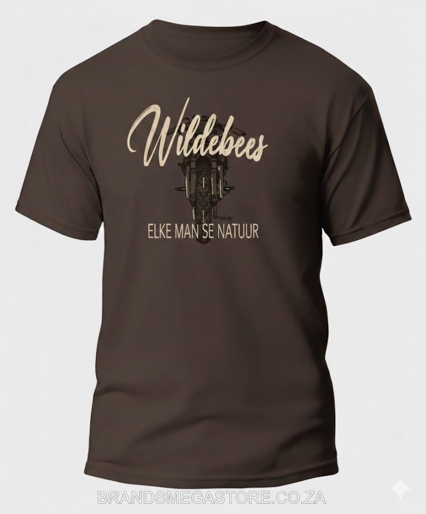 Wildebees Script Bike Tee Coffee Mel