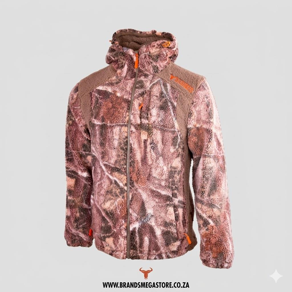 Wildebees Mens Sherpa Arctic Hooded Jacket Black Sekelbos Fawn