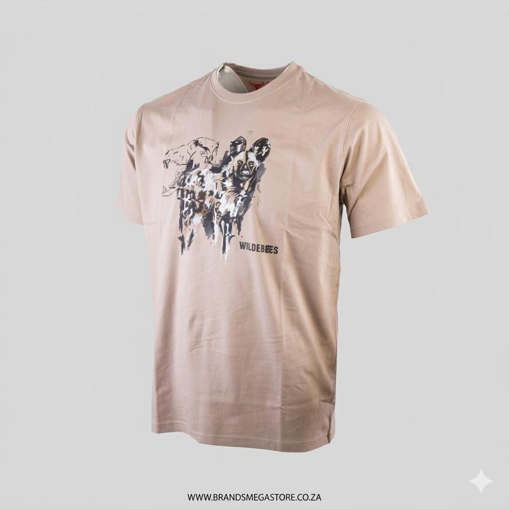 Wildebees Mens Wild Dog Tee Desert