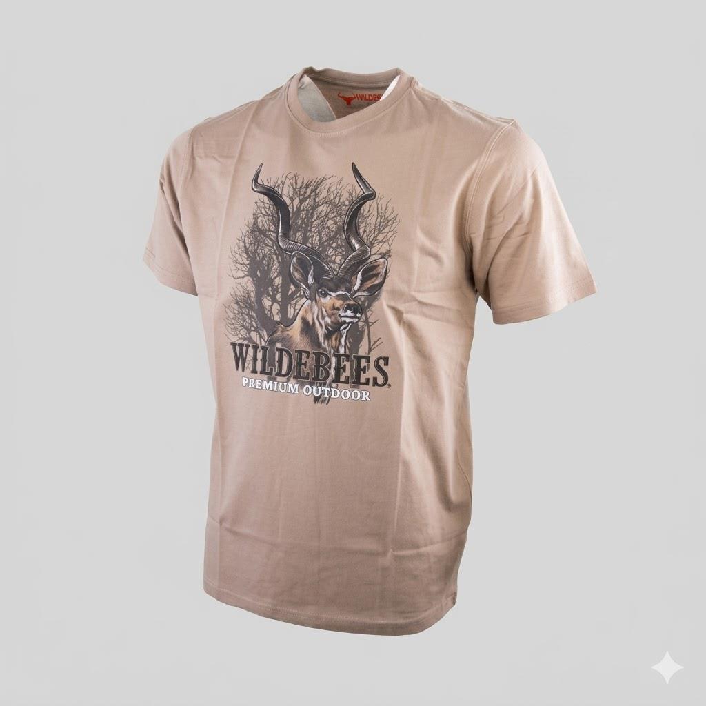 Wildebees Mens Woodland Kudu Tee Desert Sand