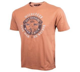 Wildebees Mens Circle Skull Short Sleeve Tee Camel