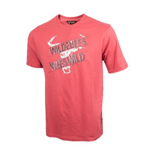 Wildebees Mens Pixel Glitch Short Sleeve Tee Flame