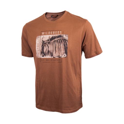 Wildebees Mens Postcard Frame Short Sleeve Tee Combat