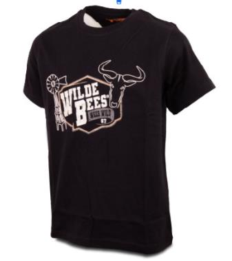 Wildebees Boys Windpomp Badge Short Sleeve Tee Black