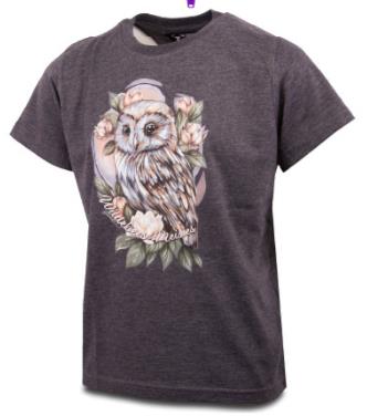 Wildebees Girls Barn Owl Badge Short Sleeve Tee Dove