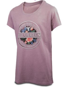Wildebees Girls Heritage Floral Short Sleeve Tee Lilac Ash Mel