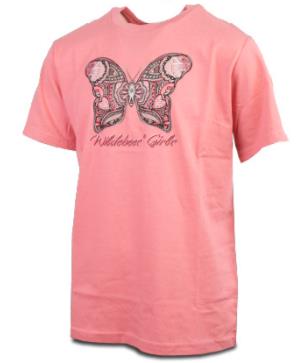 Wildebees Girls Flutter Bug Short Sleeve Tee Cameo