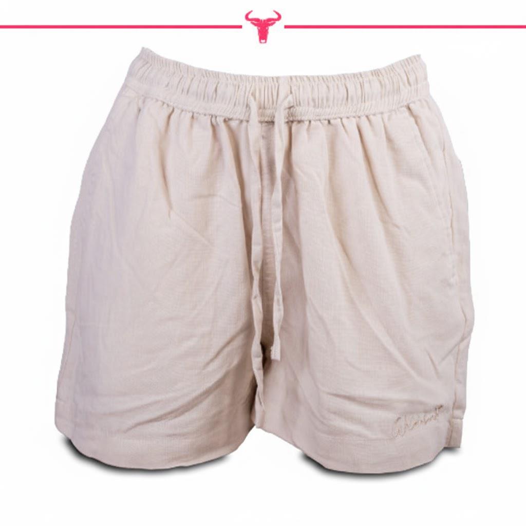 Wildebees Womens Elasticated Linen Comfort Shorts Ecru
