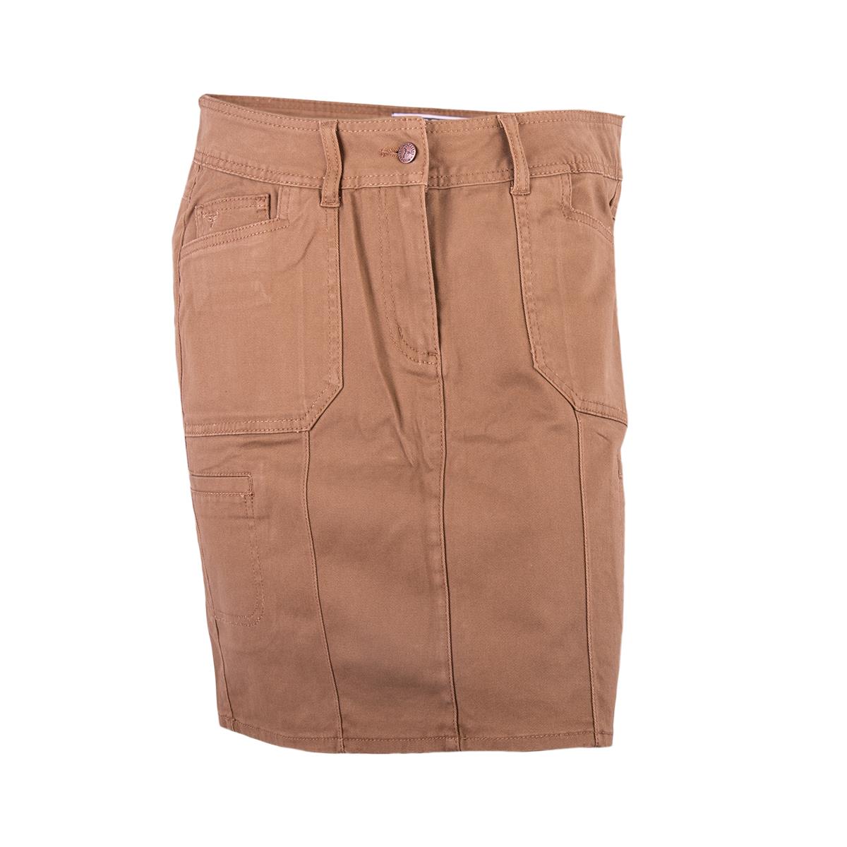 Wildebees Womens Stretch Cargo Skirt Donkey