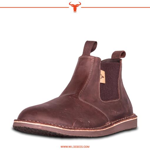 Wildebees Mens Buffalo 2 Chelsea  Leather Boot Choc Brown