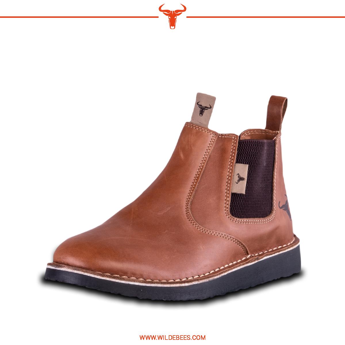 Wildebees Mens Buffalo 2 Chelsea  Leather Boot Tan