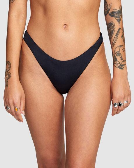 Rvca Womens French Solid Bikini Bottom Black