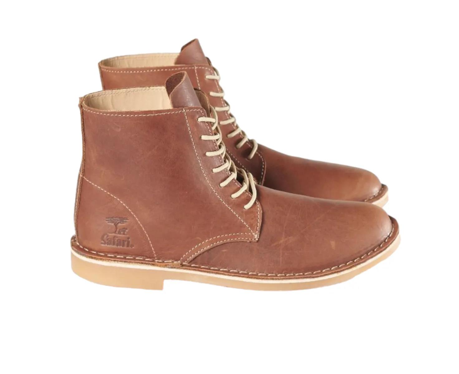 Safari Mens Leather Brown Boot