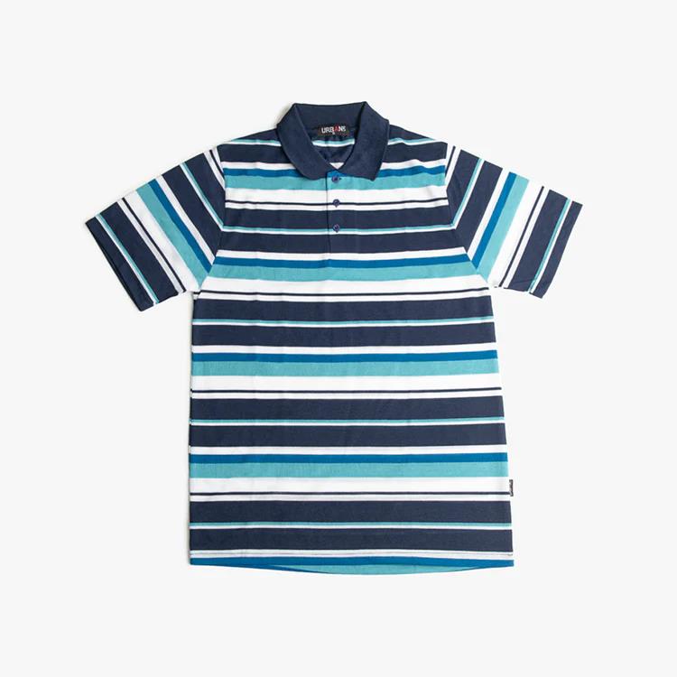 Urban Life Mens Golfer Blue Navy Stripe