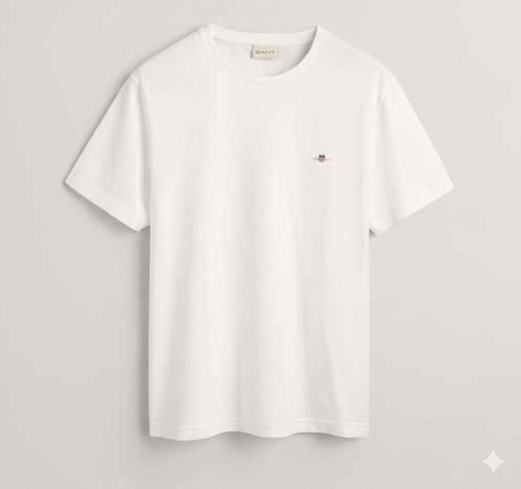 Gant Mens Regular Shield Short Sleeve Tee White