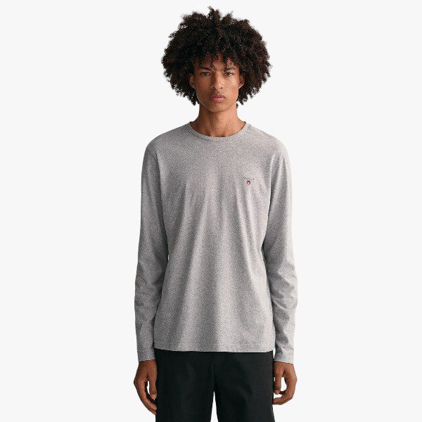 Gant Mens Original Long Sleeve Tee Grey