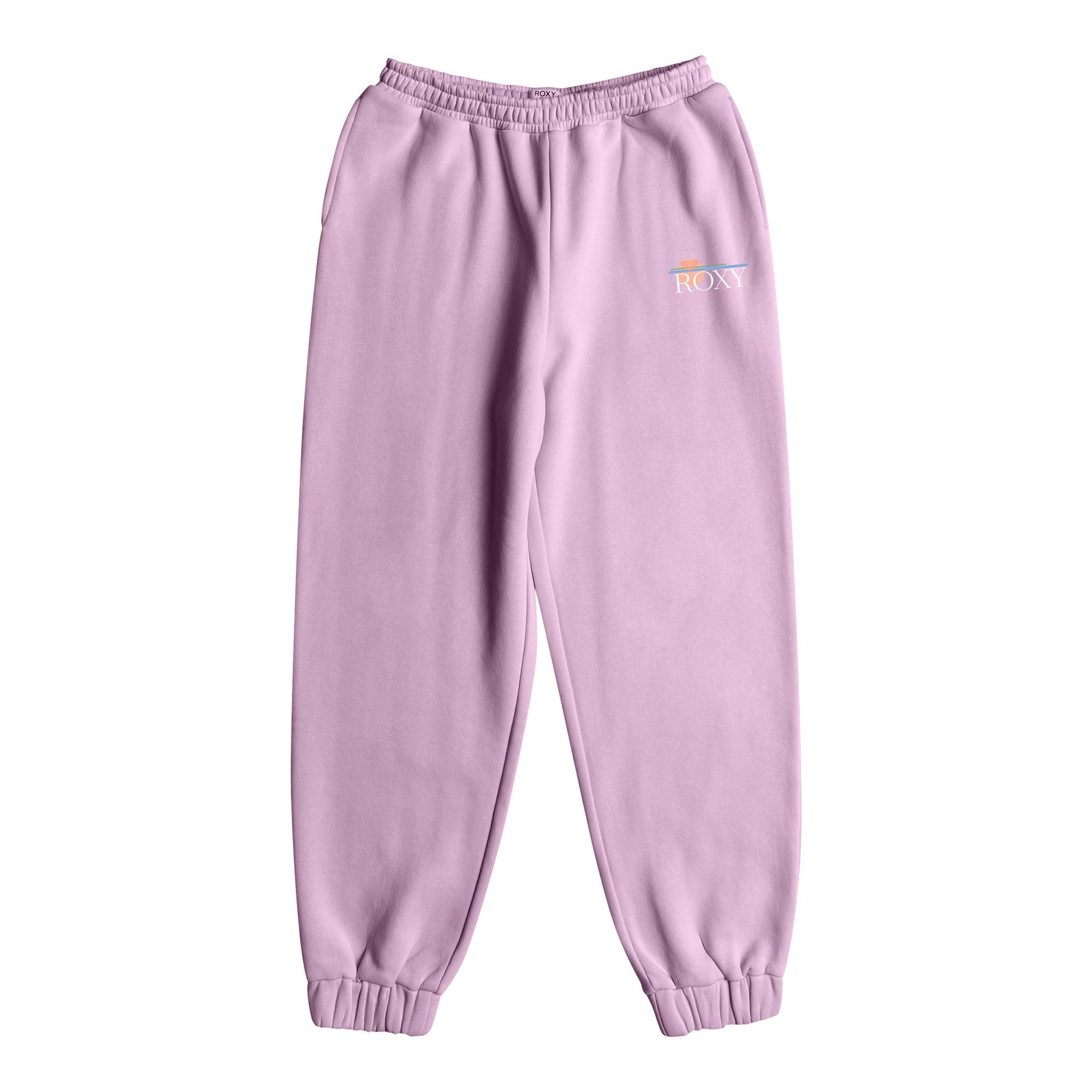 Roxy Girls Surf Feeling Wide Brushed Fleece Trackpants Crocus Petal