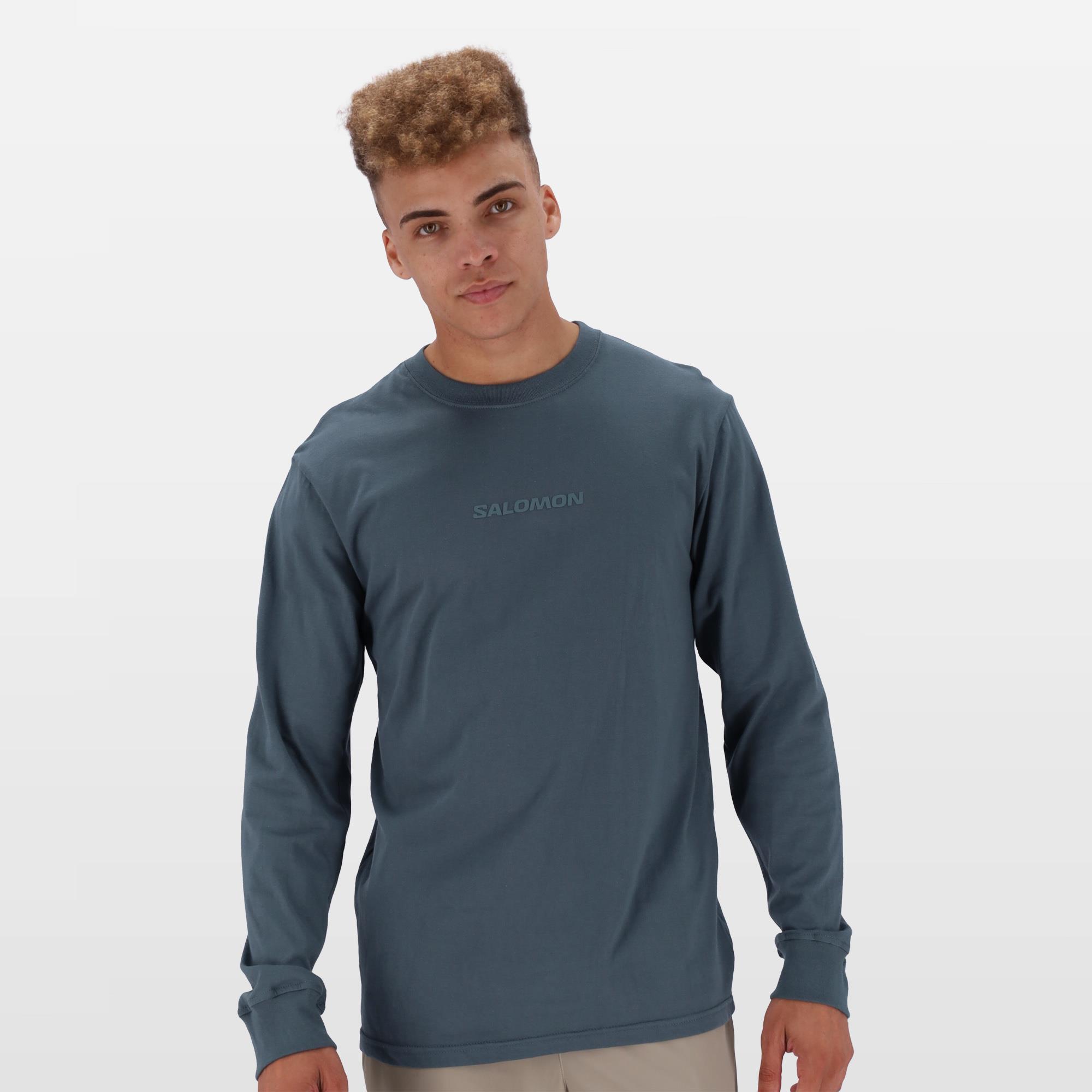 Salomon Mens Emblem Long Sleeve Tee Basalt