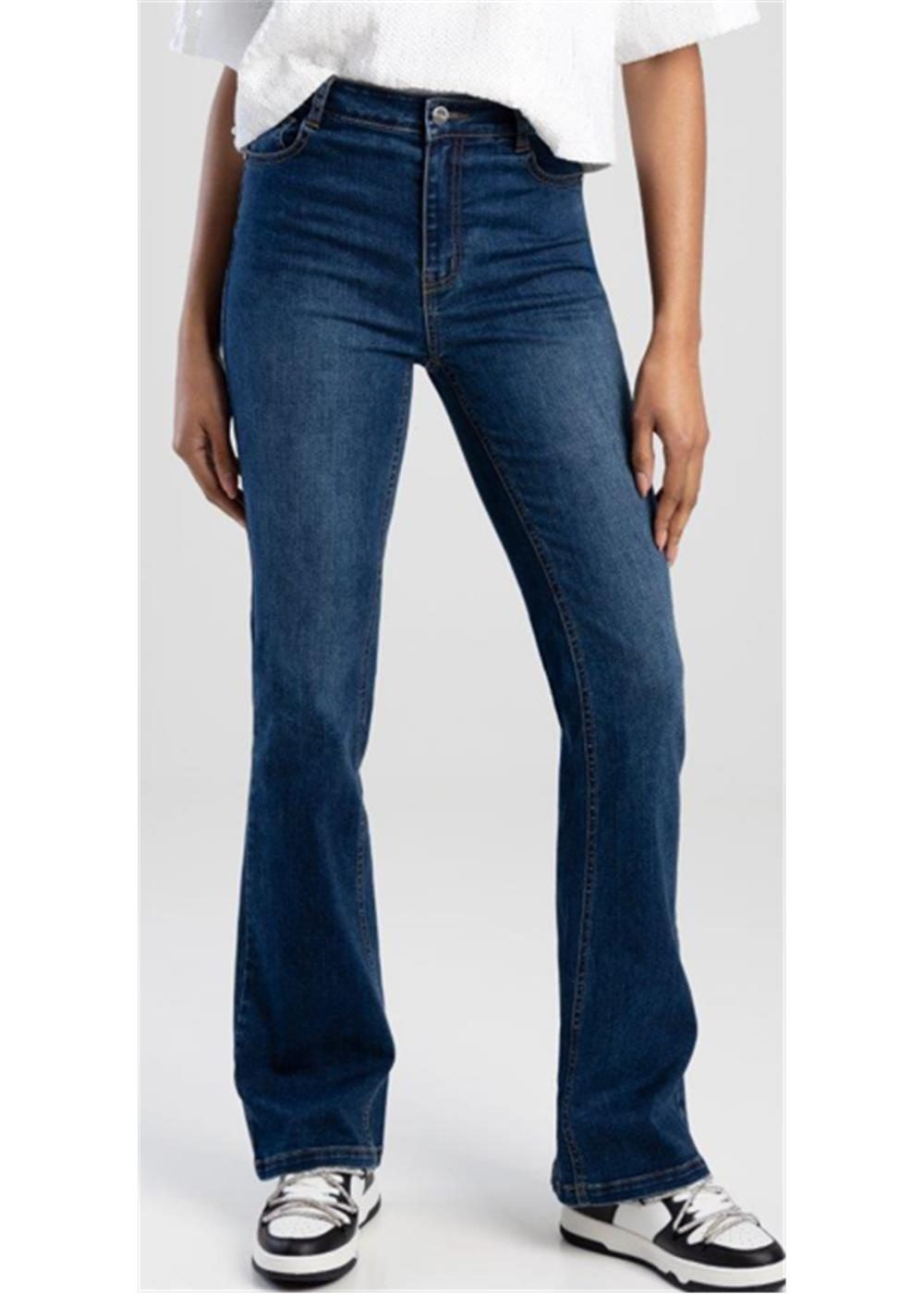 Sissy Boy Womens Mid Waist Leah Bootleg Jeans Med Vintage