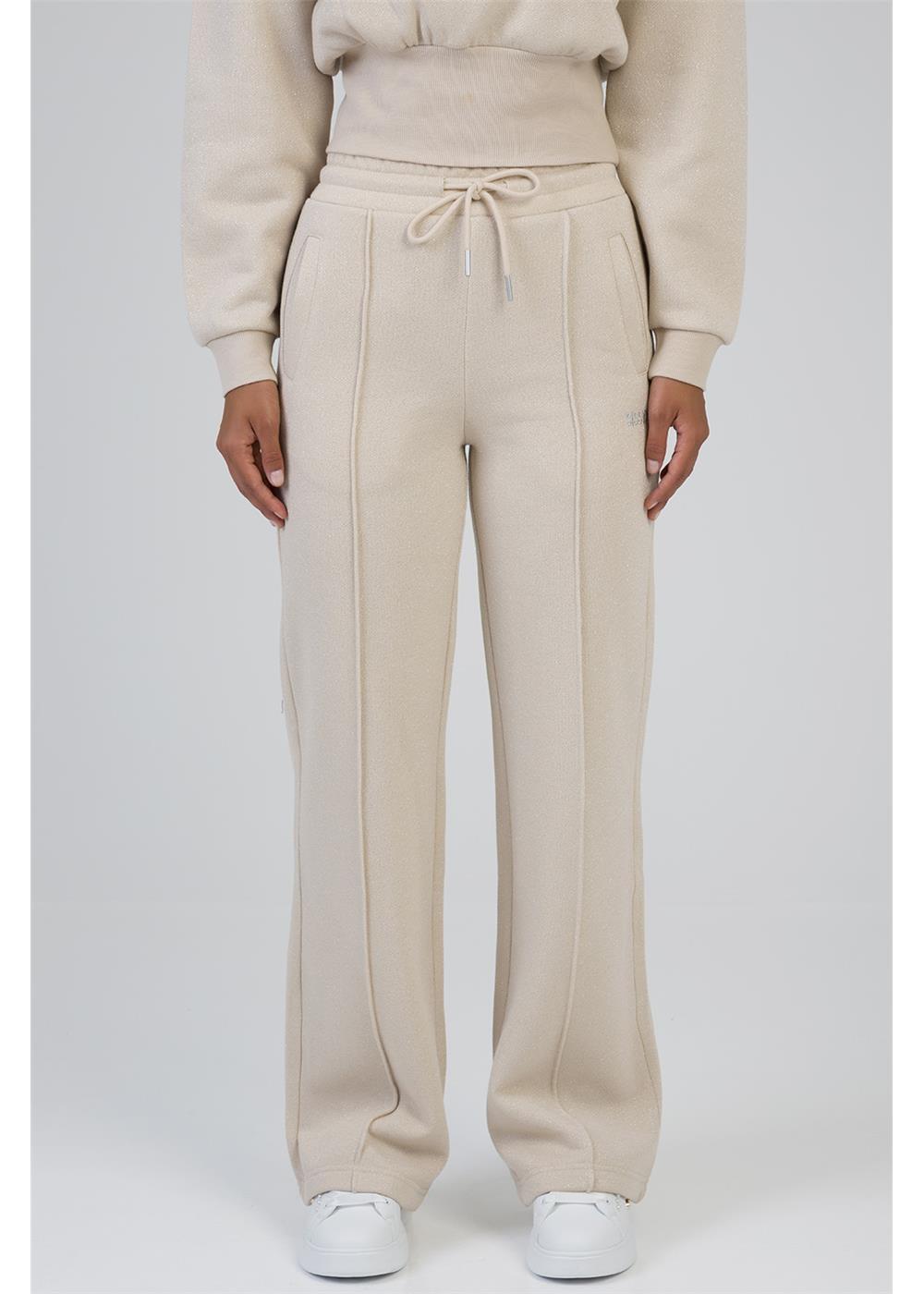 Sissy Boy Glitter Fleece Wide Leg Sweatpants Stone