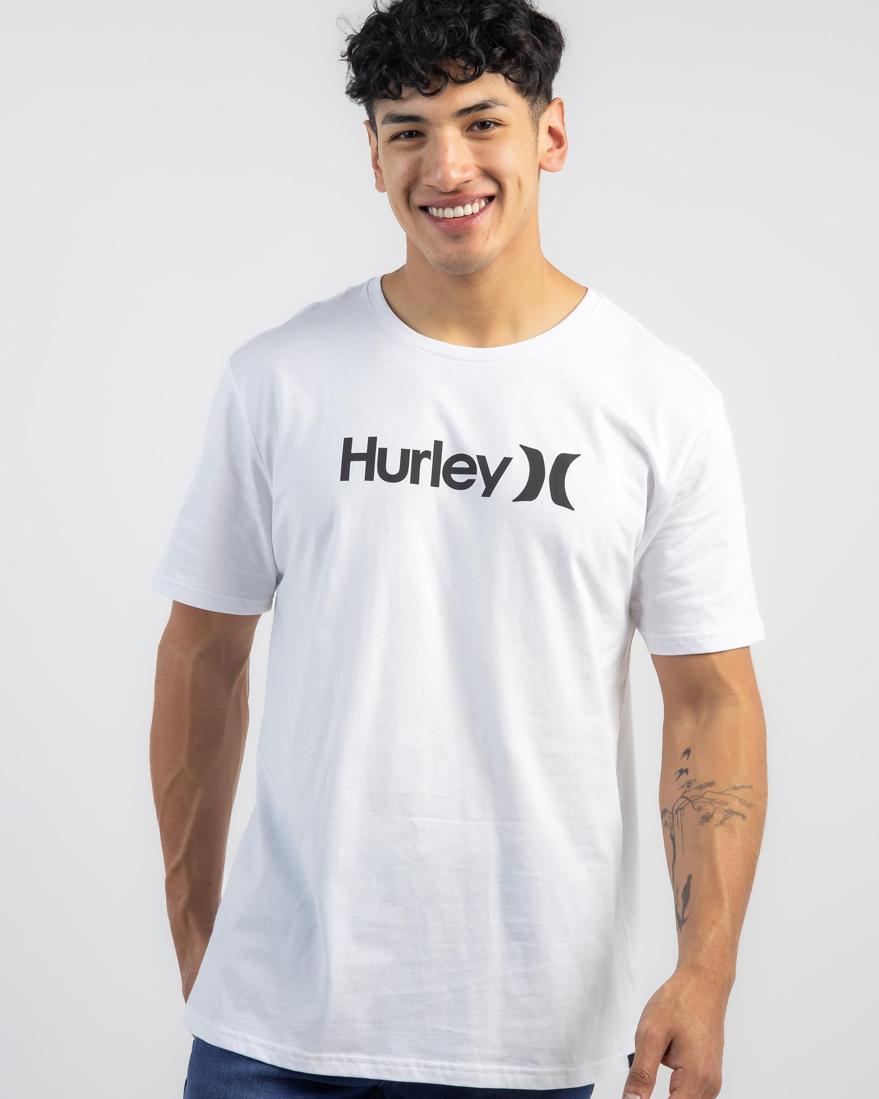 Hurley Mens One And Only Short Sleeve Tee White/Black