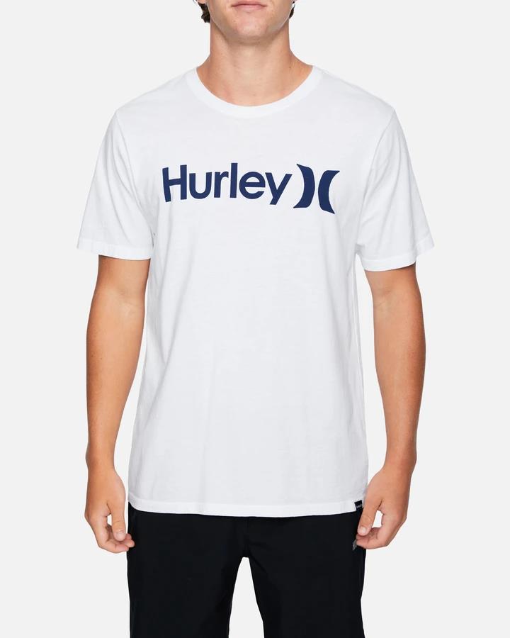 Hurley Mens Evd Wash Oao Solid Short Sleeve Tee H111 White Combo