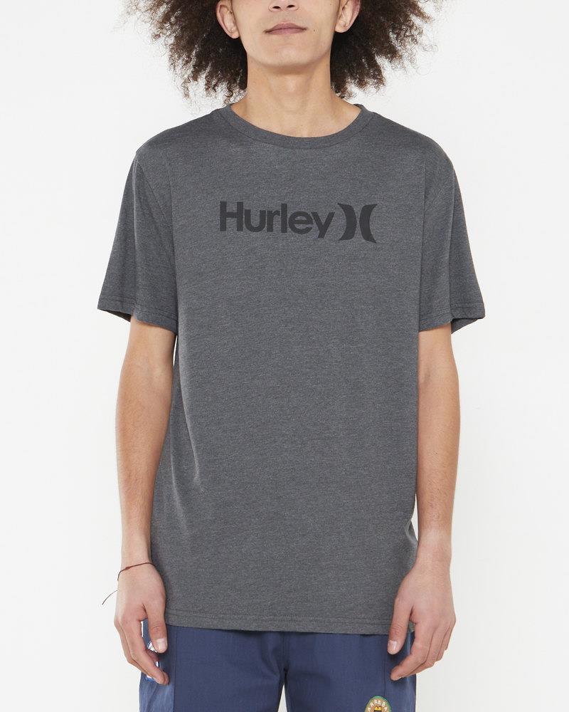 Hurley Mens One And Only Classic Short Sleeve Heather Black Black