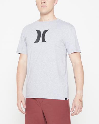 Hurley Mens Icon Core Short Sleeve Heather Grey Black