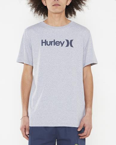Hurley Mens One And Only Classic Short Sleeve Heather Grey Navy
