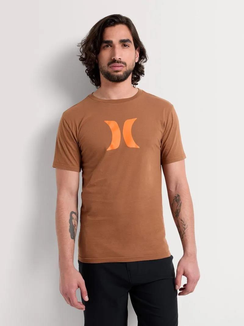 Hurley Mens Icon Core Short Sleeve Dark Camel