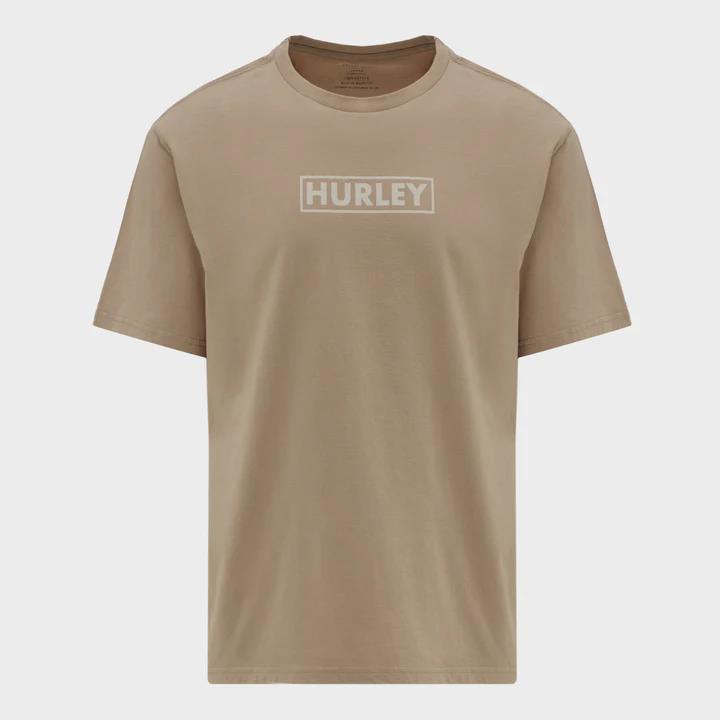 Hurley Mens Boxed In Short Sleeve Tee Dune
