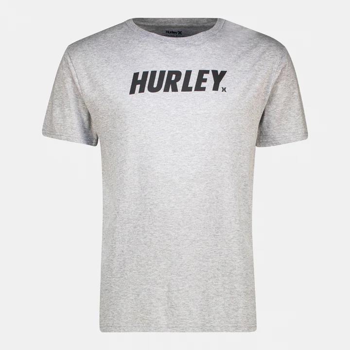 Hurley Mens Fastlane Classic Short Sleeve Tee Heather Grey Black