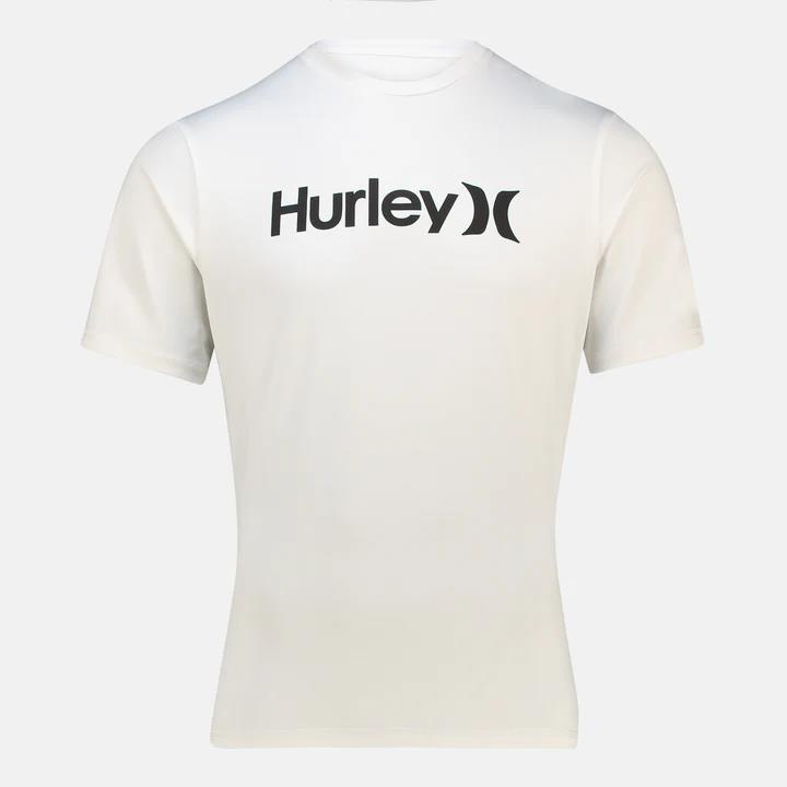 Hurley Mens One And Only Quickdry Rashguard Short Sleeve Rashvest H100 White