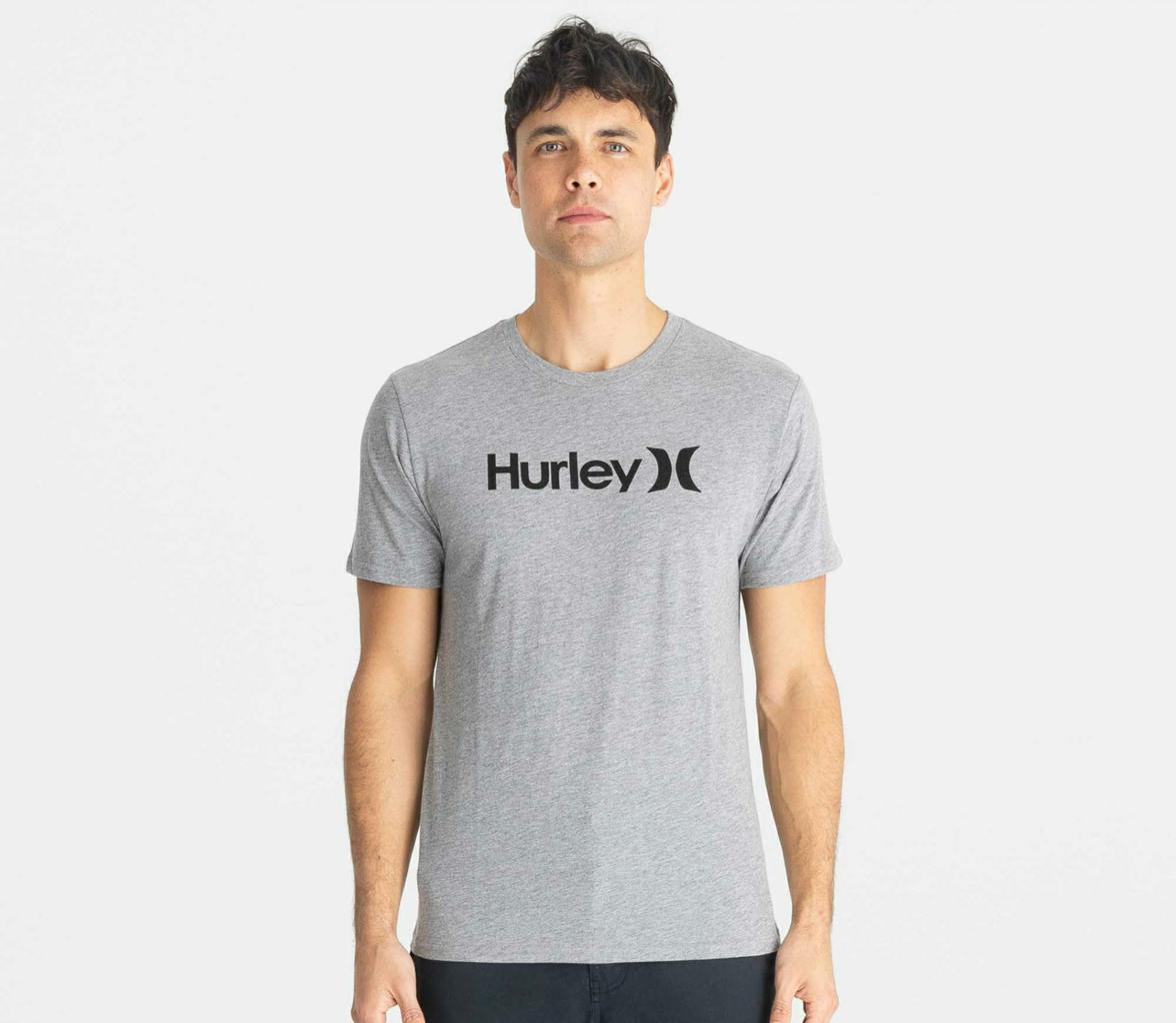 Hurley Mens One And Only Classic Short Sleeve Heather Grey Black