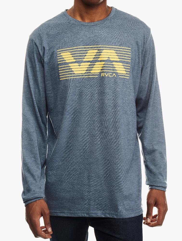 Rvca Mens Pulse Long Sleeve Tee Insignia Melange