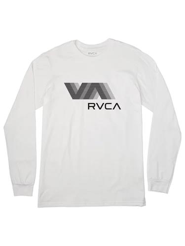 Rvca Mens Va Rvca Blur Long Sleeve Tee White