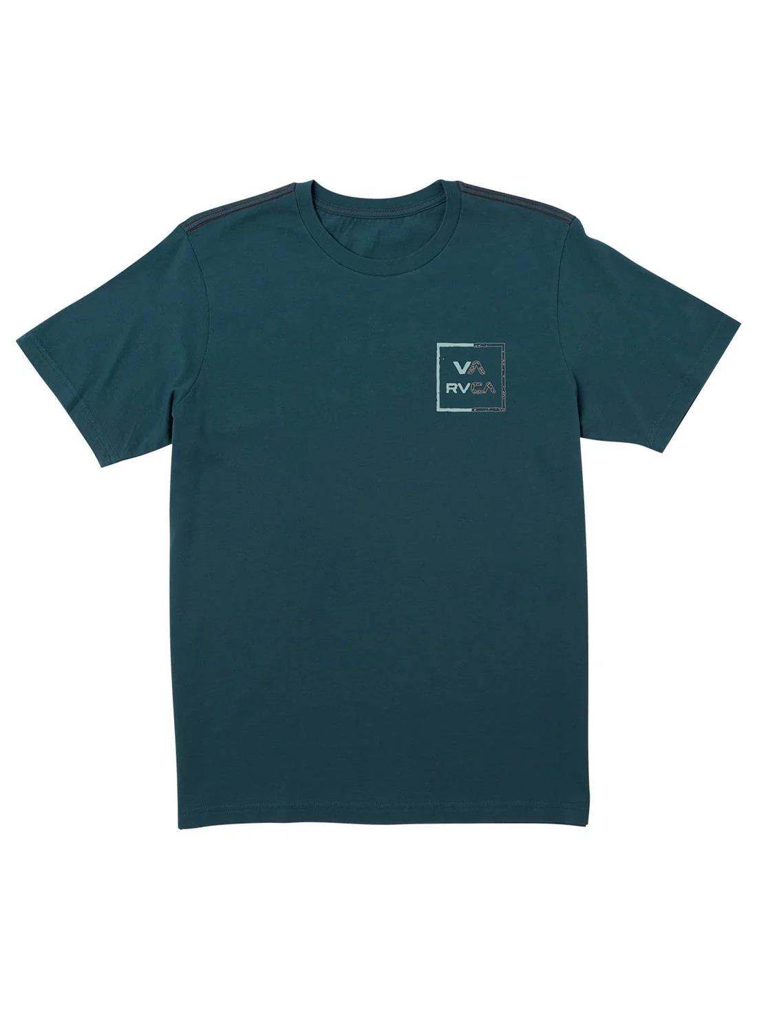 Rvca Mens Va All The Way Red Stitch Short Sleeve Tee Duck Blue