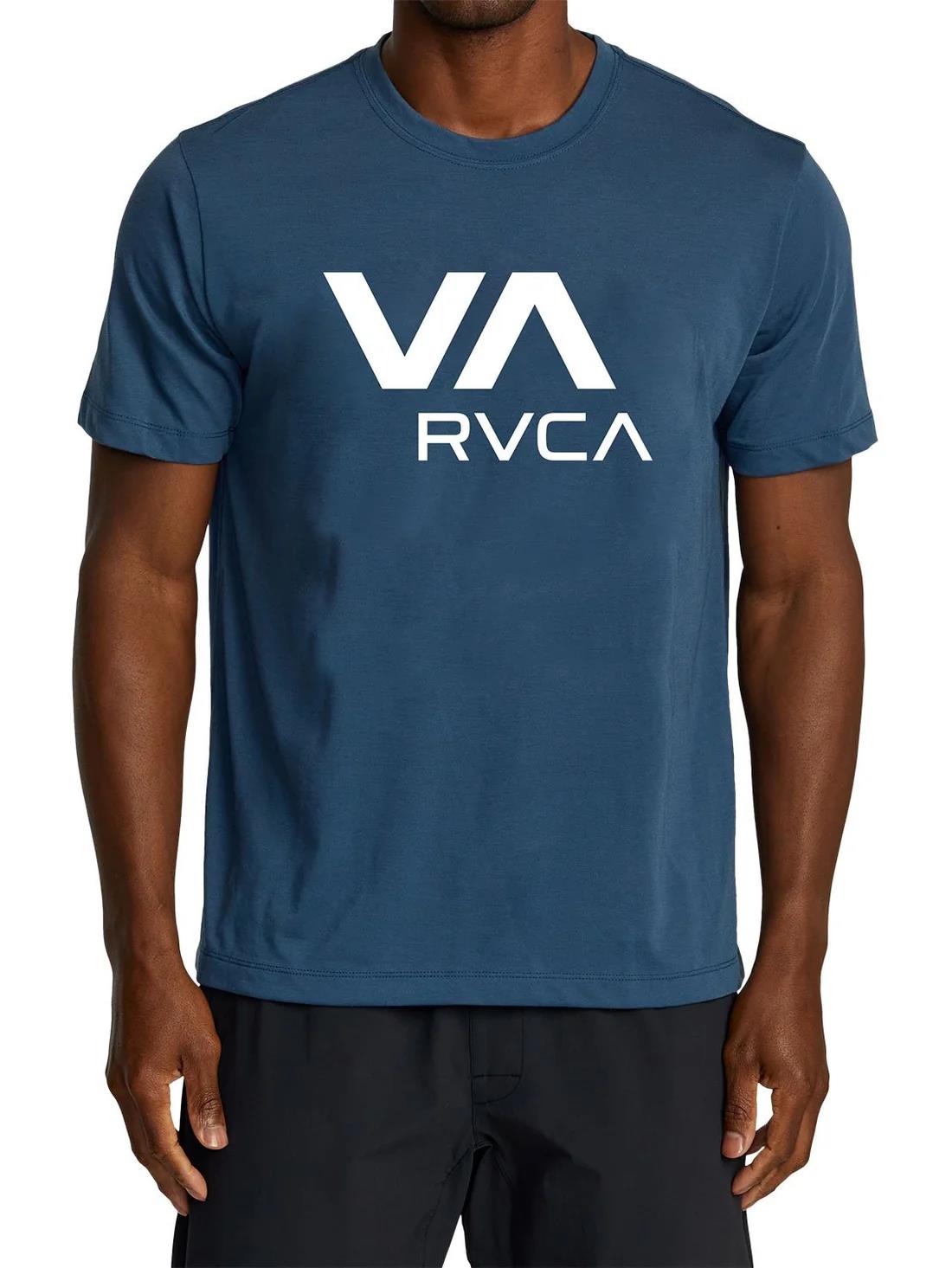 Rvca Mens Va Rvca Short Sleeve Tee Petrol Blue