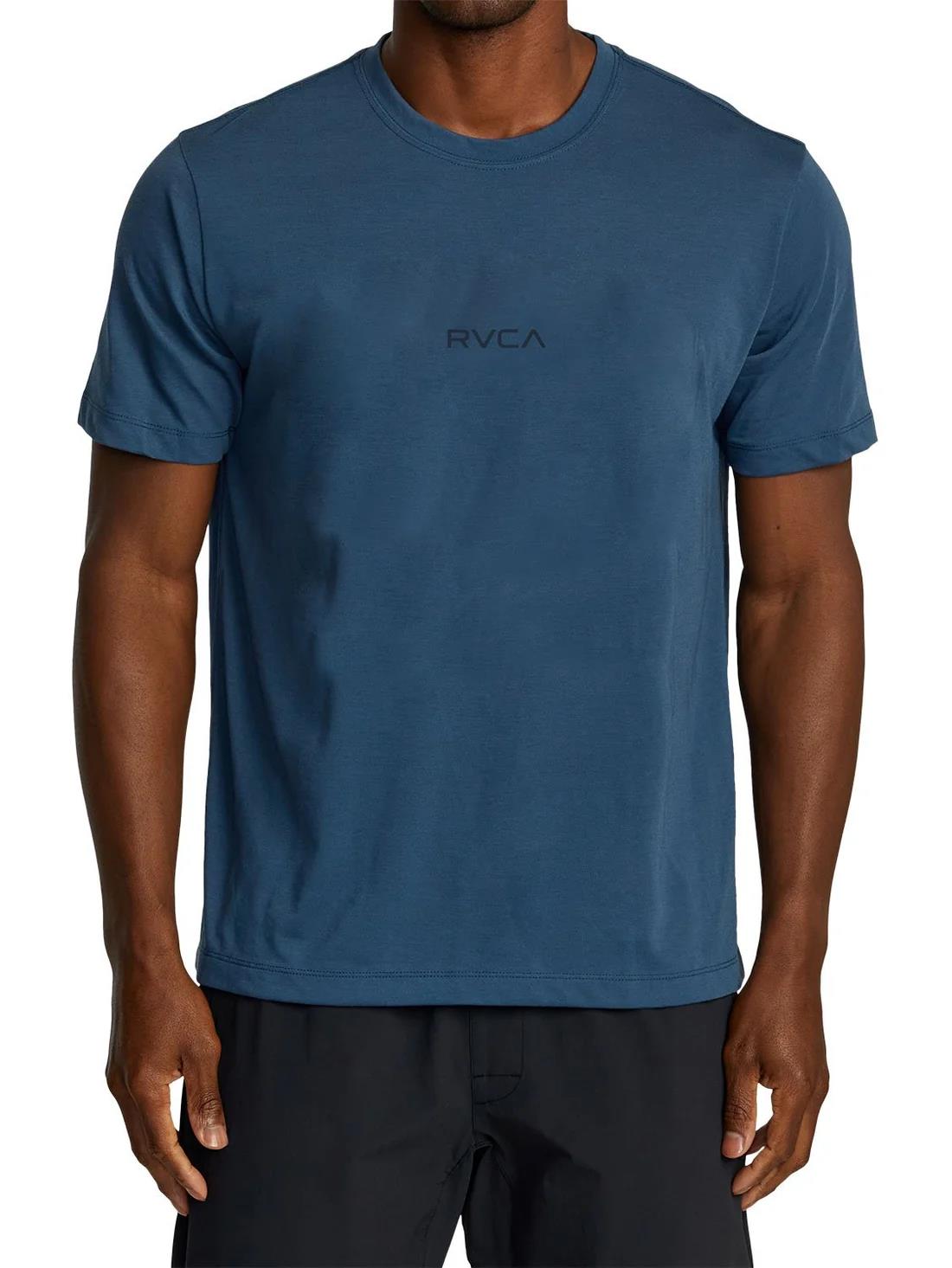 Rvca Mens Small Rvca Short Sleeve Tee Petrol Blue