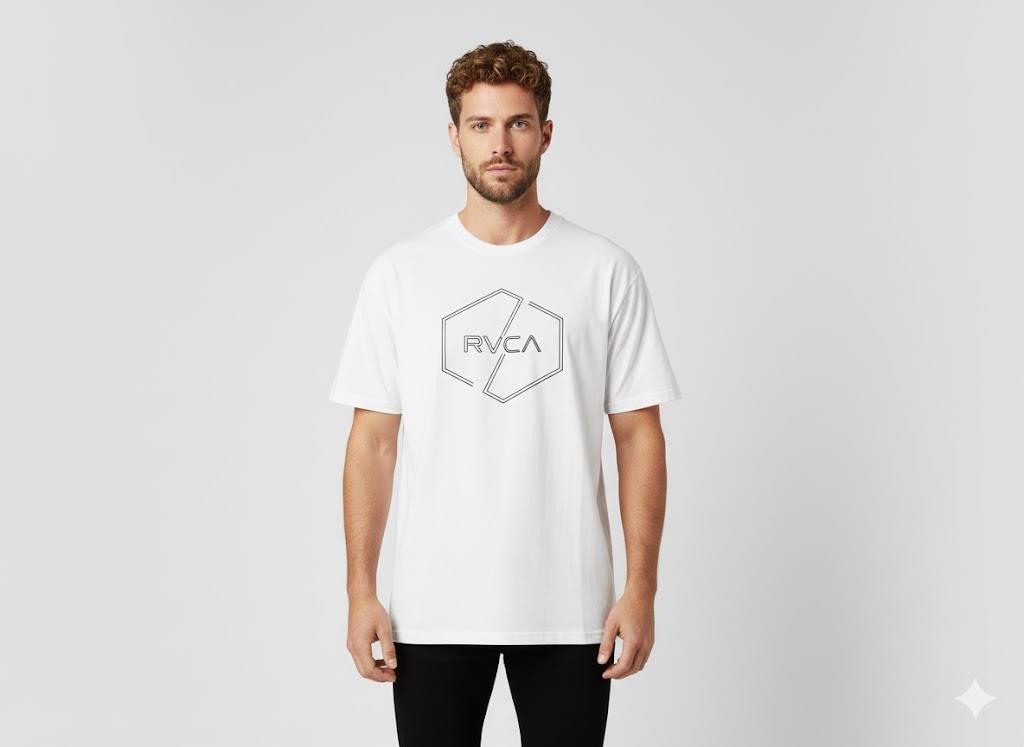 Rvca Mens Pin Hex Short Sleeve Tee White