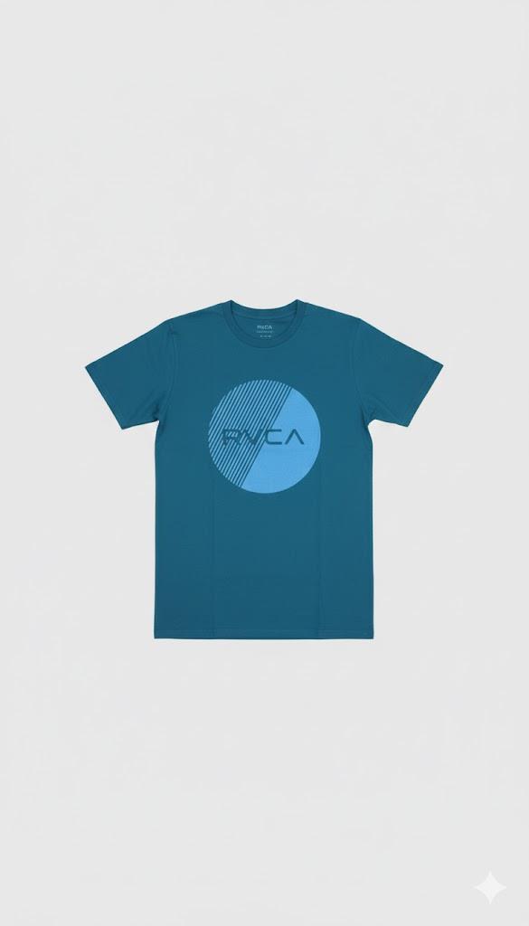 Rvca Mens Segment Short Sleeve Tee Washed Navy
