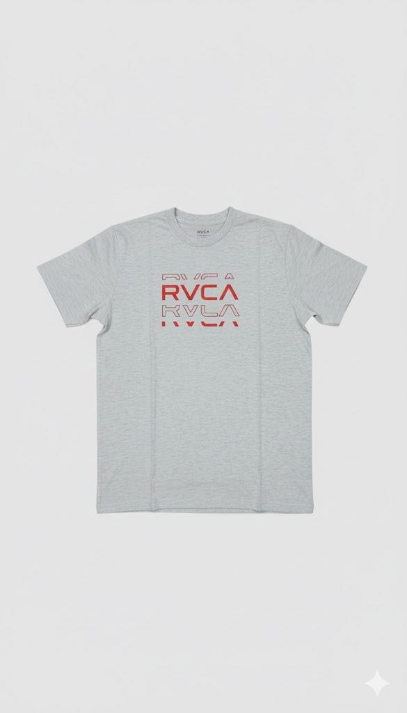 Rvca Mens Shatter Short Sleeve Tee Snow Heather Mel