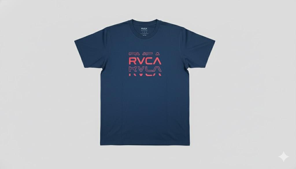 Rvca Mens Shatter Short Sleeve Tee Navy Blazer