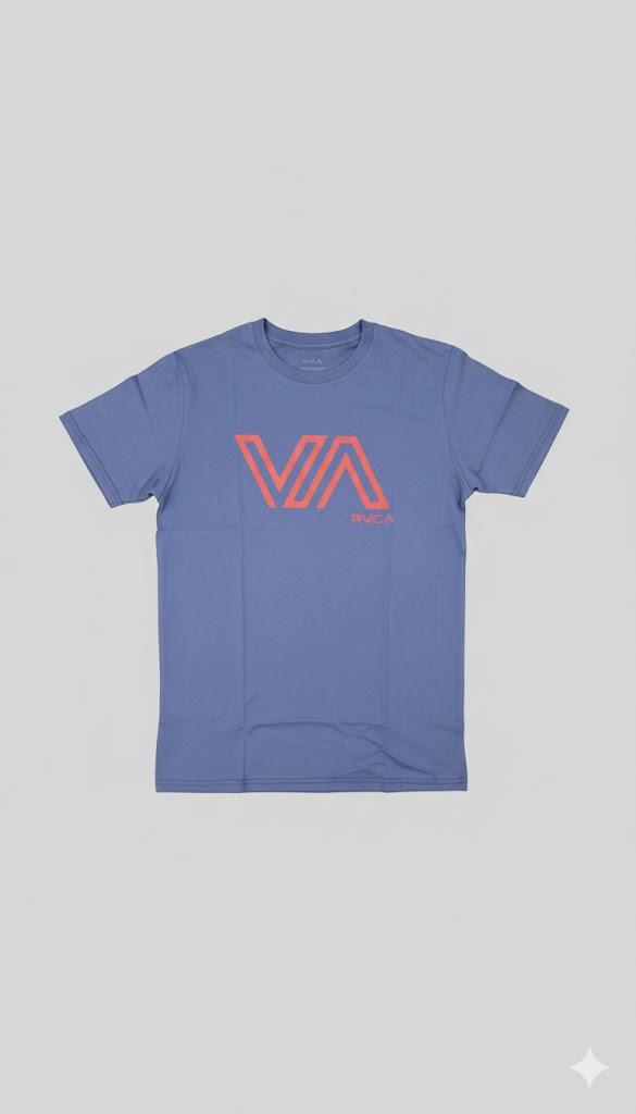 Rvca Mens Stencil Short Sleeve Tee Vintage Navy
