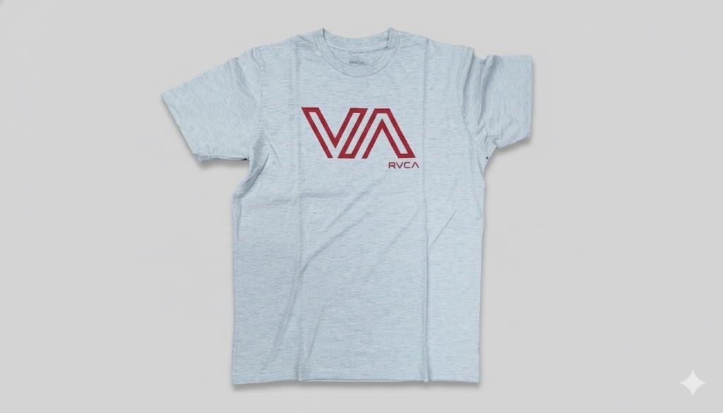 Rvca Mens Stencil Short Sleeve Tee Snow Heather Mel